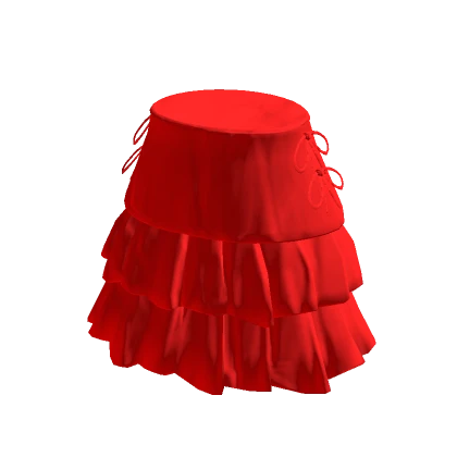 Red Ruffle Skirt with Bows 