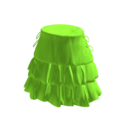 Green Ruffle Skirt with Bows