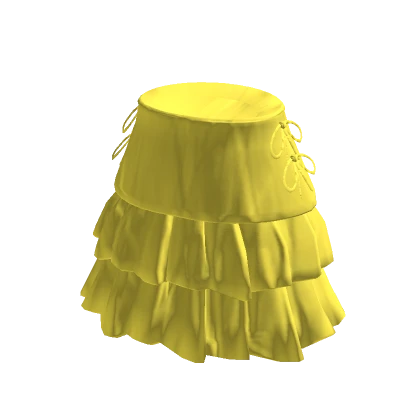 Yellow Ruffle Skirt with Bows 