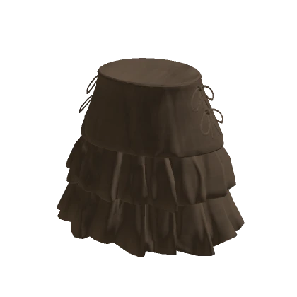 Brown Ruffle Skirt with Bows 