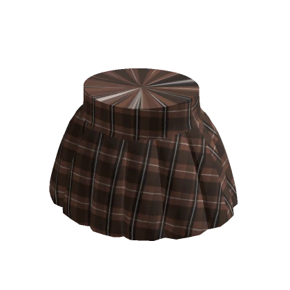 Brown pleated plaid skirt