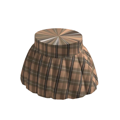 Beige pleated plaid skirt