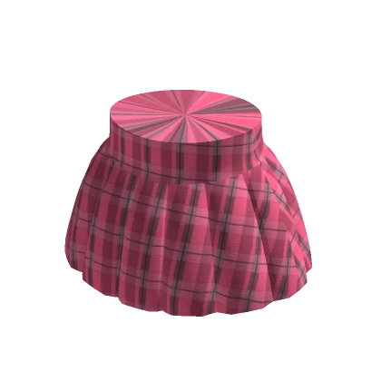 Pink pleated plaid skirt