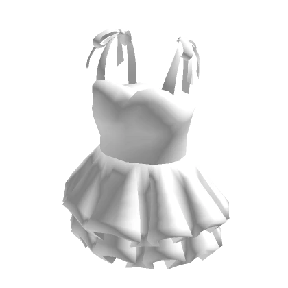 White Dress with Ribbon Straps