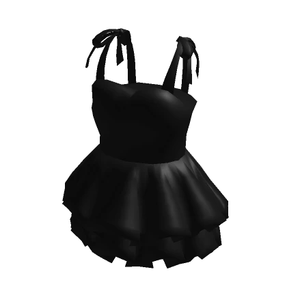 Black Dress with Ribbon Straps