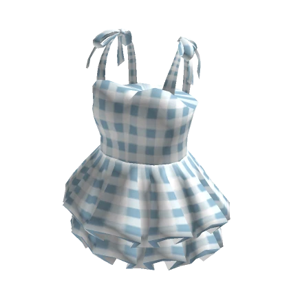 Blue Dress with ribbon Straps