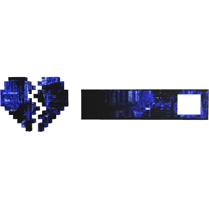 Blue Animated Glitch Broken Heart 8-Bit Hp Bar