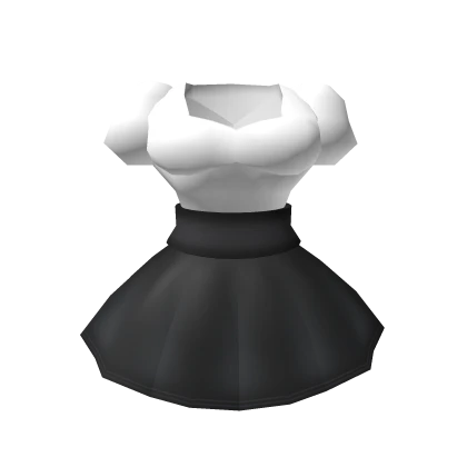 🖤Chibi Doll - WHITE SQUARE NECK TOP w skirt