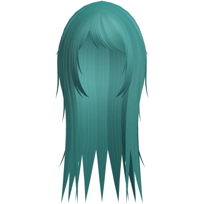 wispy side bang rockstar hair in teal