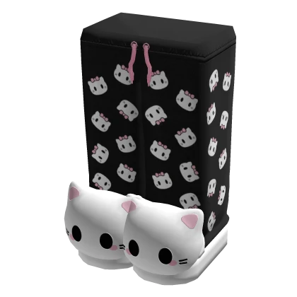 Black Kitty Pjs w/ Slippers