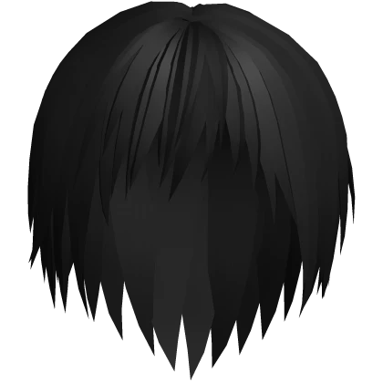 Black Vkei Unkept Emo Hair