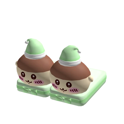 [ 3.0 ] ♡ Cute Green Kurimanju Christmas slippers