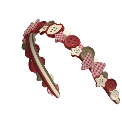 Harajuku Button Apple Headband - Red and Brown