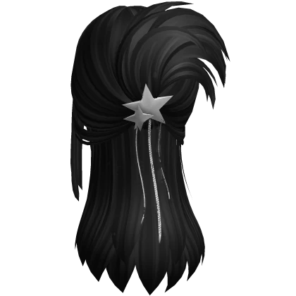 Spikey Scene Bun W/ Y2K Star Clips (Black)