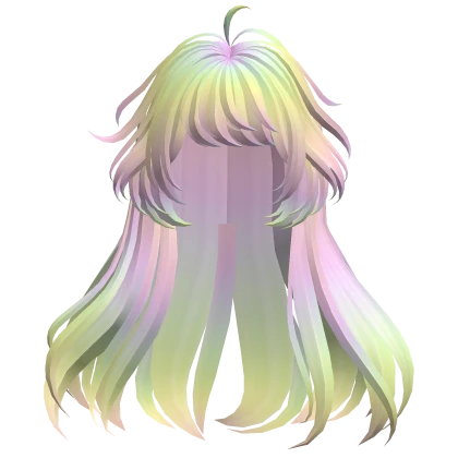 Long Straight Anime Girl Hair (Pastel Rainbow)