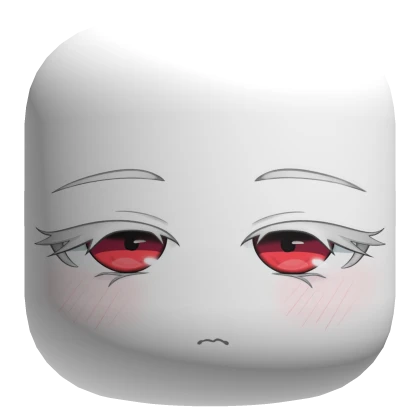 Neutral Face w/ Red Eyes and White Eyelashes