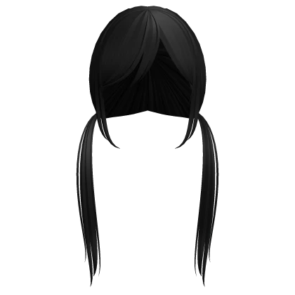 🤍 lil protagonist thin gothic pigtails black