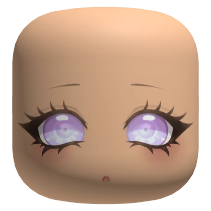 Cute Pretty Chibi Doll Face with Purple Eyes 