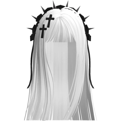 Goth Hair w/ Lace Headband (White)