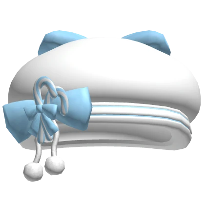 Christmas Bow Beret Light Blue