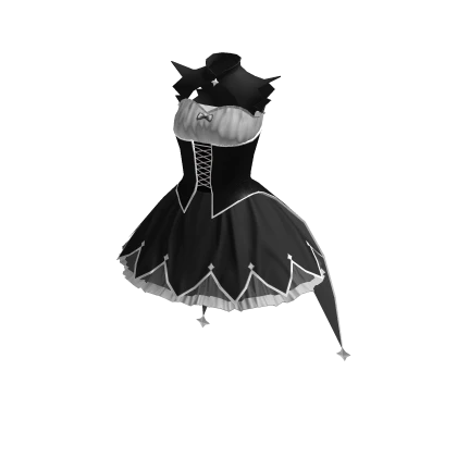 ♾️ Black & white cute witch dress