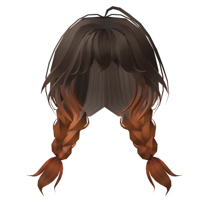🍀Cute Braided Pigtails(Brown/Orange)