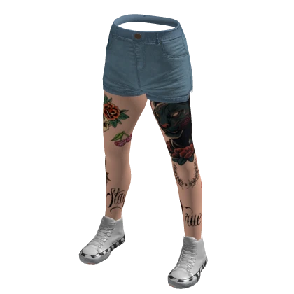 Ink Old-School Tattoo Legs Woman Shorts