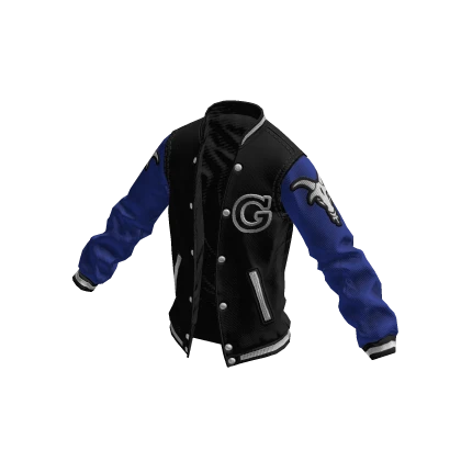 College Jacket | Black White Blue