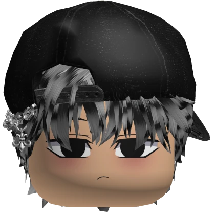 Cute Emo Cool Boy w/ Distressed Black Crow Cap