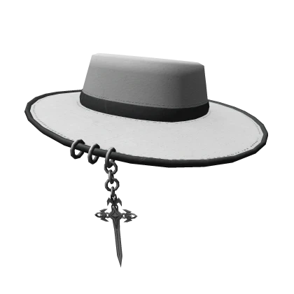 White Pierced Wide Brim Hat