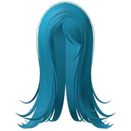 sweet cute emo flowy long hair blue