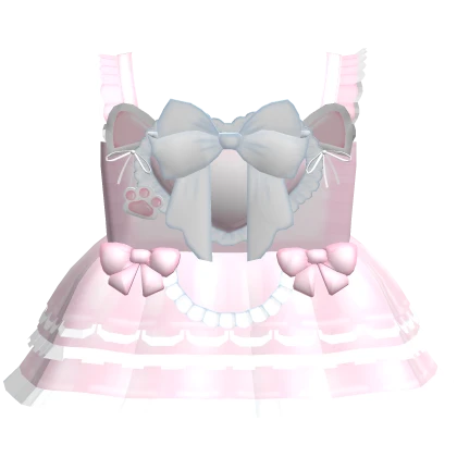 Cute Ruffled Pink Kitty Dress