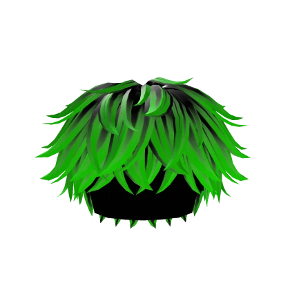 Messy Cool Fluffy Anime Boy Hair [Green to Black]
