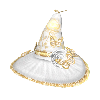 Enchanted Witch hat White/gold