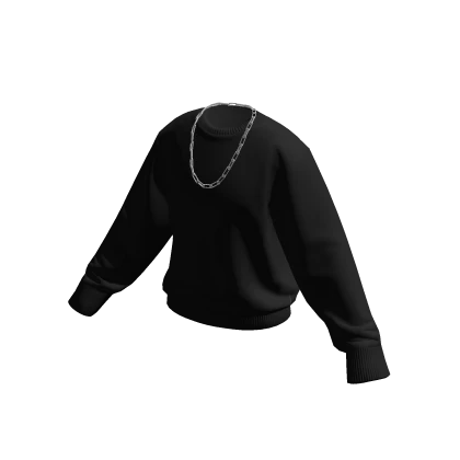 Black Sweater w/ Silver Chain