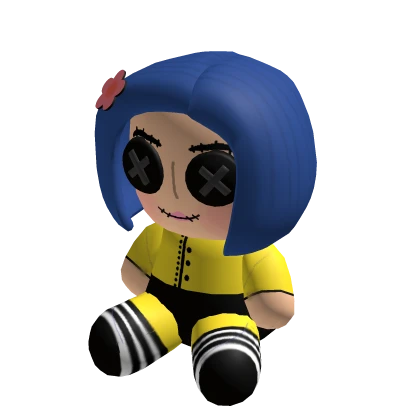 Coraline Girl Eye Stitch Button Plushie