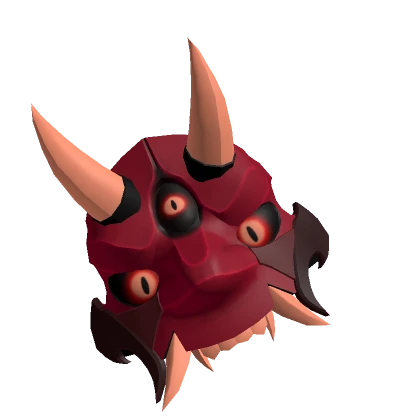 Red Demonic Oni Mask On Side