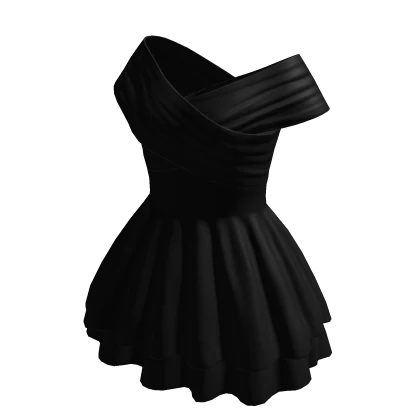 Off Shoulder Dress Black Adorable Chibi Princess