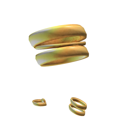 Gold Stacked Bangle Bracelets W/ Rings 