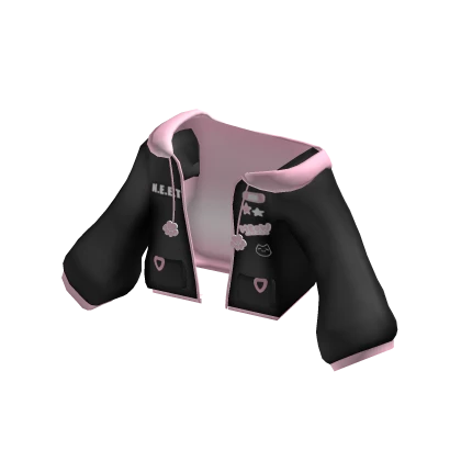 cute black kitty neet off shoulder jacket