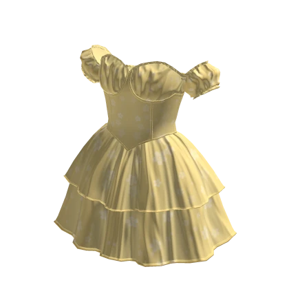 Yellow Coquette cute ruffle dress