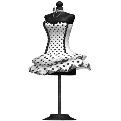 ♡ cute y2k white & black polka dot mannequin decor