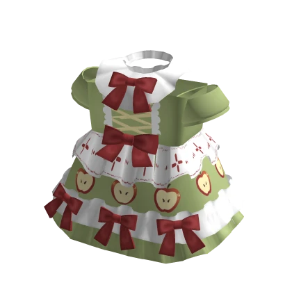 Elegant Green Ruffled Apple Igari Dress