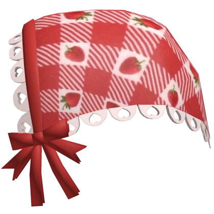 sweet strawberry igari mori kei red plaid bandana