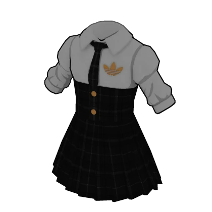 adidas Black Check Sailor Style Dress