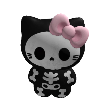 ♡ halloween skeleton kitty plushie (holdable)