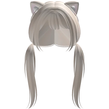 ꒰♡꒱ cutecore blonde low pigtails w/ cat ears