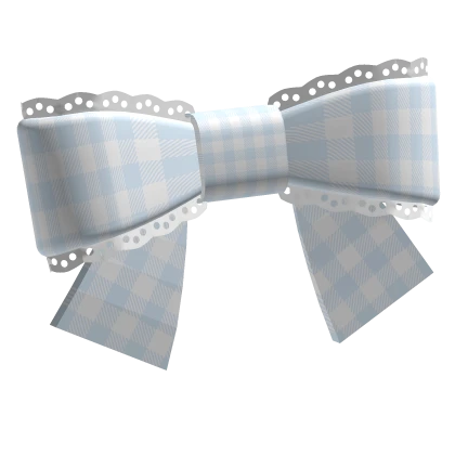 ♡ : pretty lace ribbon hair bow ꒰ blue 