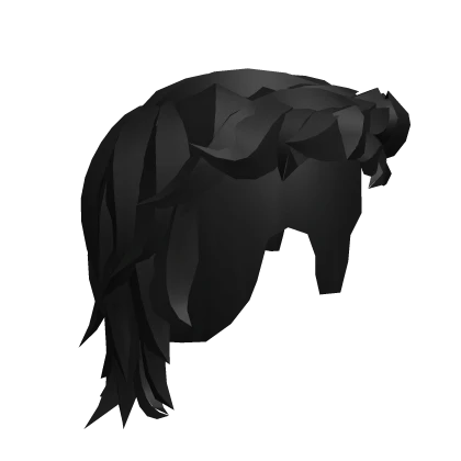 Messy Spiked Black Classic Mullet