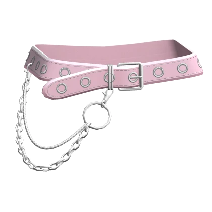 Pink Grommet Belt With Chain 3.0